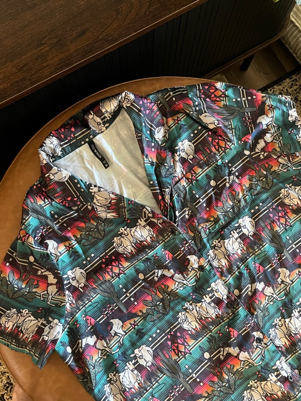 Women’s Short-Sleeve Button Pajama’s Shirt and Matching Shorts